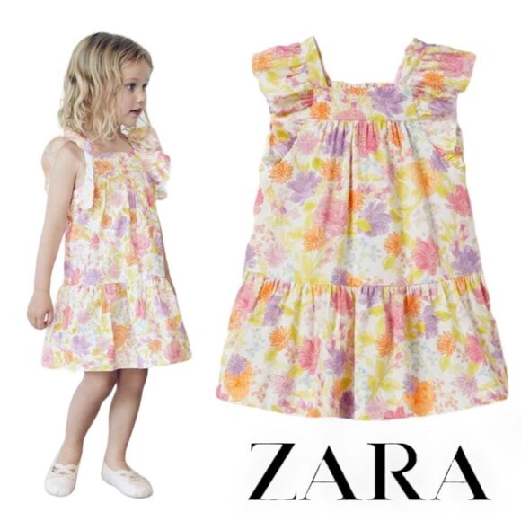 ZARA Kids | Multicolored | FLORAL CUT OUT DRESS - Picture 1 of 5